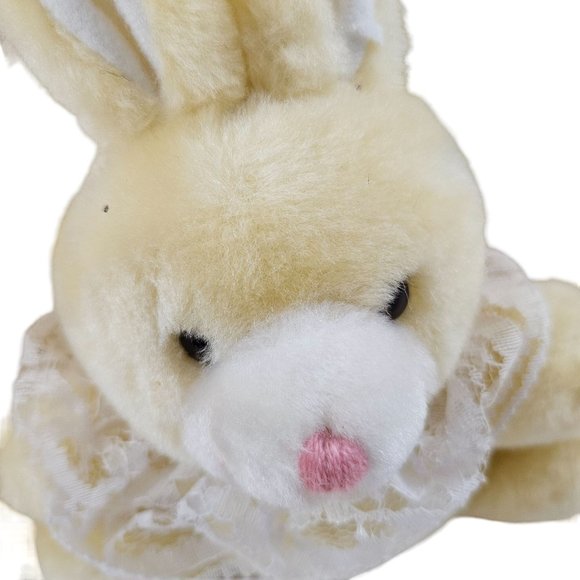 D & K Stores Bunny Rabbit Plush Mom Baby Yellow Stuffed Animal Bow Easter 10 in - Picture 3 of 8